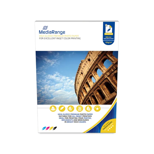 mediarange-hochglanz-fotopapier-160-g-m-a4-100-blatt image 1