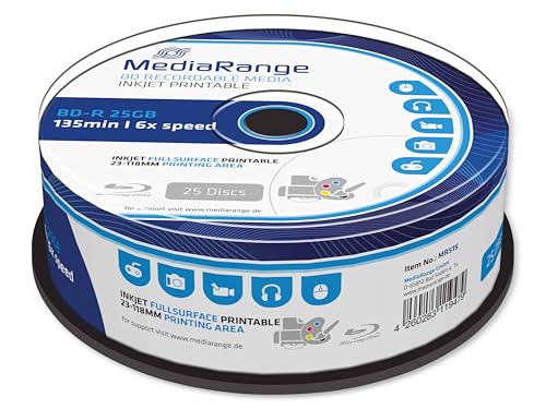 mediarange-bd-r-25-gb-25er-pack-6x-inkjet-bedruckbar-cake image 2
