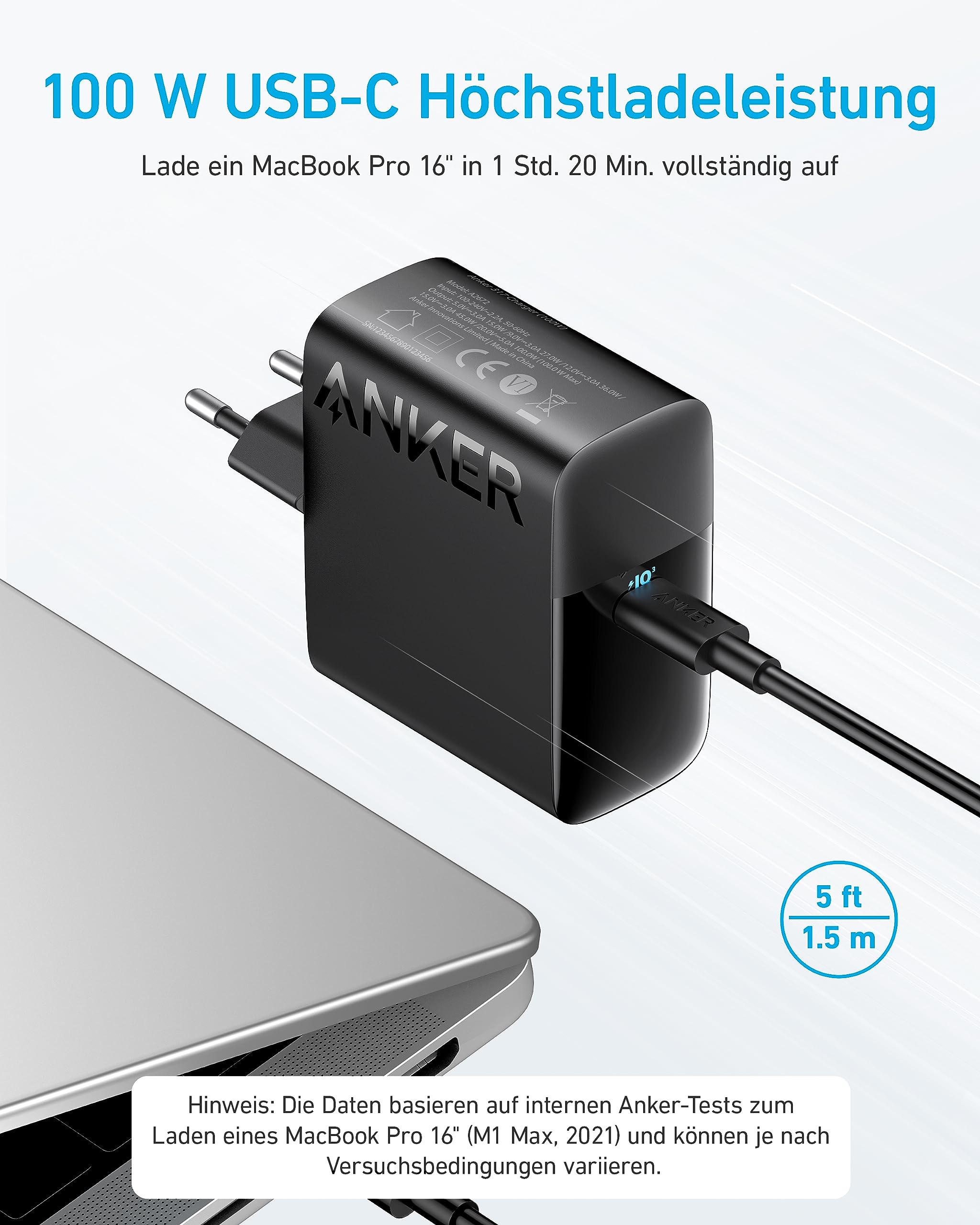 anker-317-charger-100w-usb-c-schnellladeger-t-mit-piq-3-0-1-5m-kabel image 2