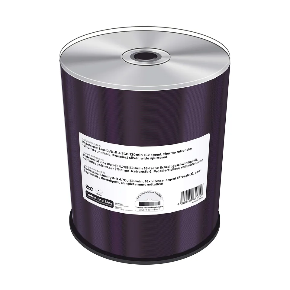 mediarange-professional-line-dvd-r-4-7gb-120min-16x-thermo-retransfer-100er-cake image 1