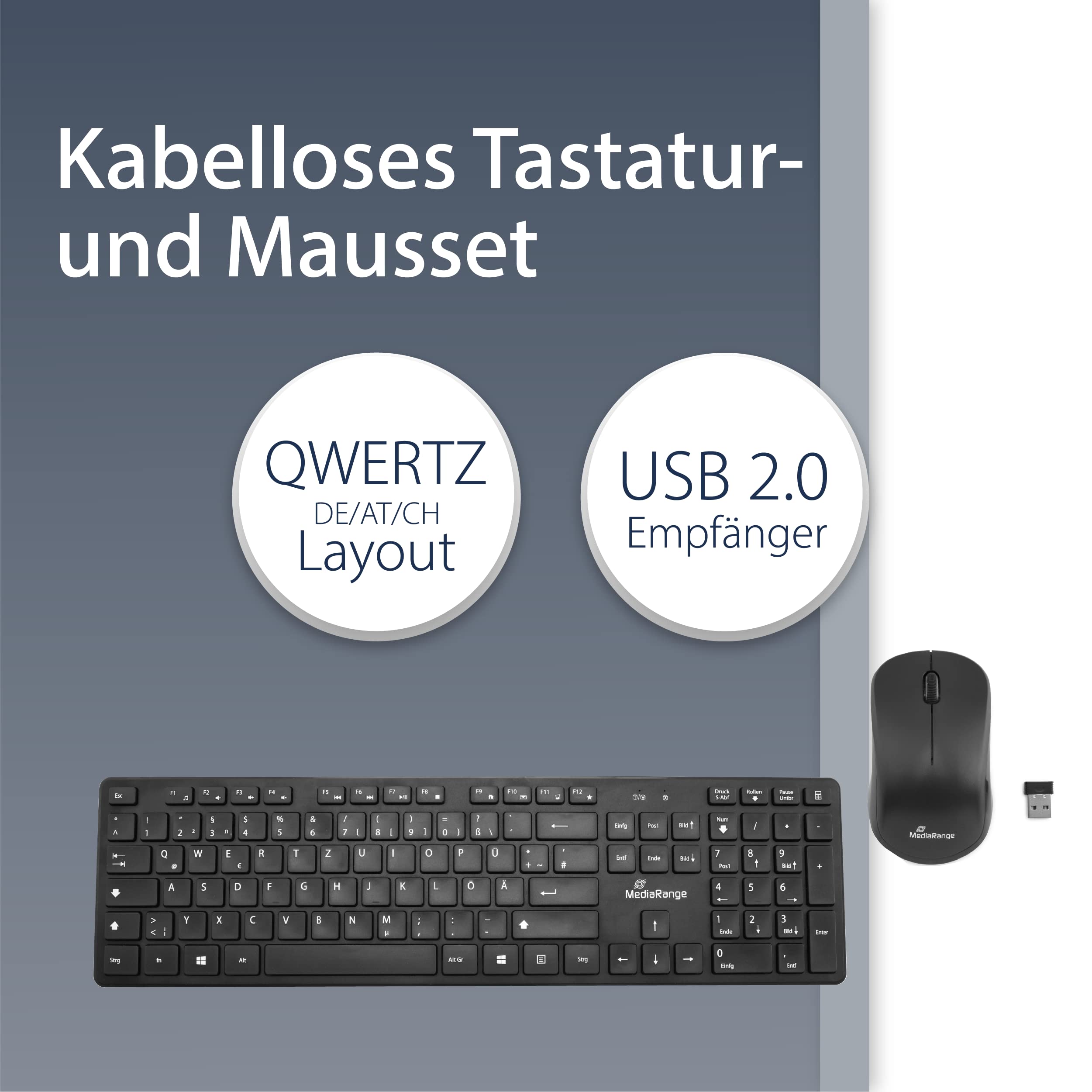 mediarange-tastatur-maus-set-funk-qwertz-de-1200-dpi-schwarz image 2