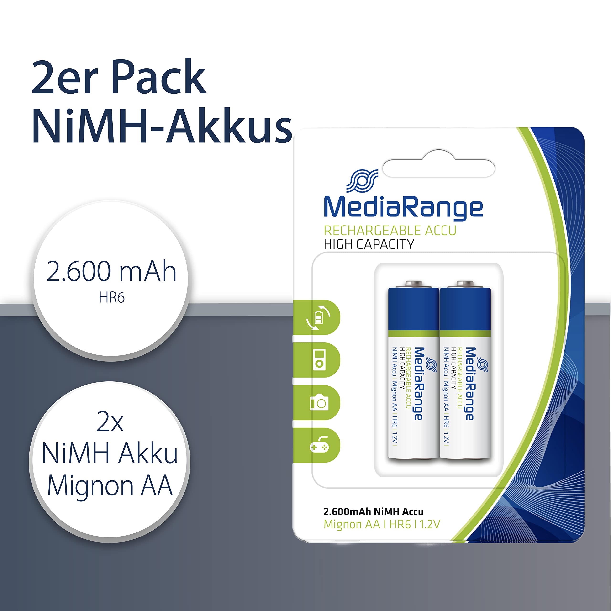 mediarange-nimh-akkus-mignon-aa-hr6-1-2v-2600mah-2er-pack image 2