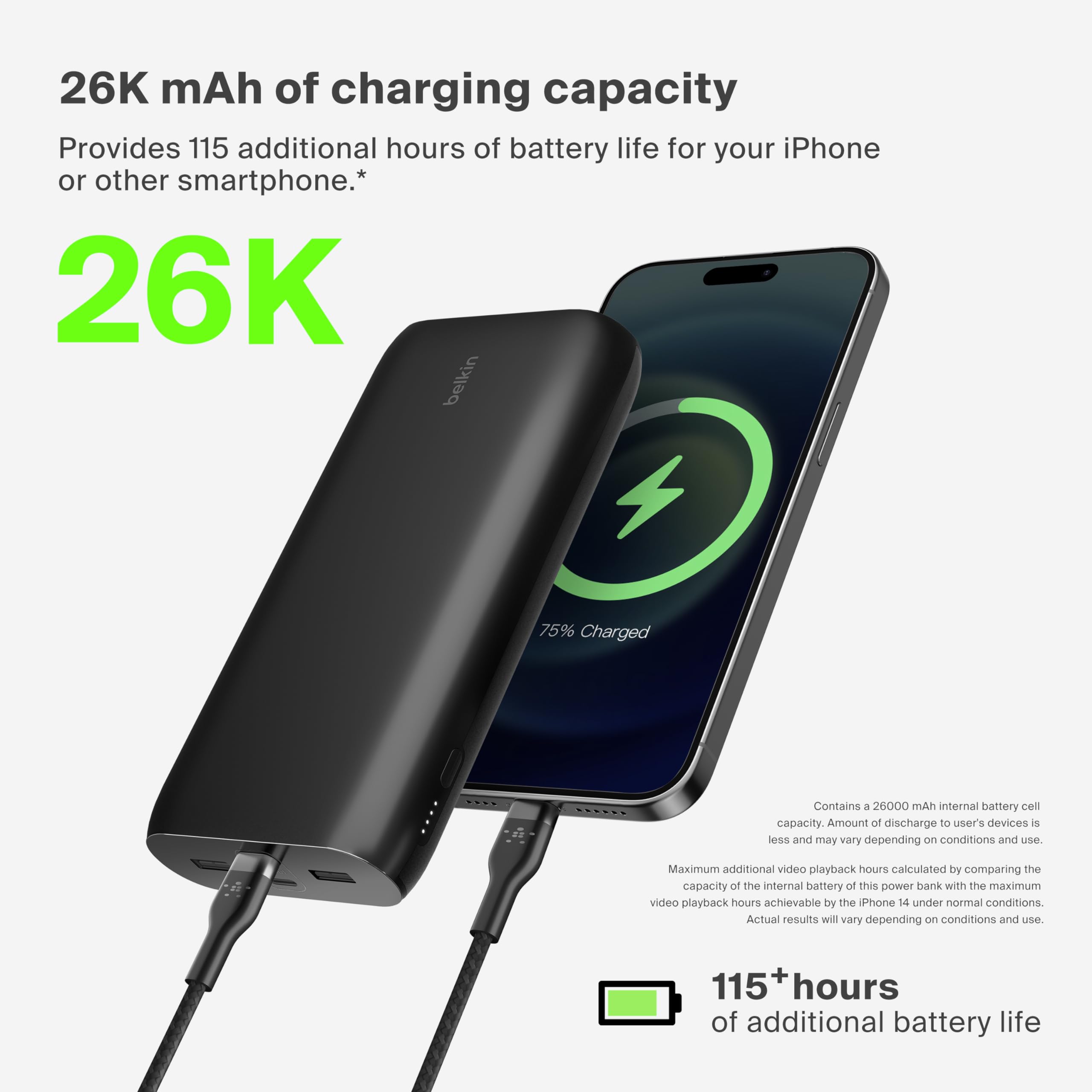 belkin-boostcharge-power-bank-26000mah-32w-4-port-2x-usb-c-2x-usb-a-schwarz image 4
