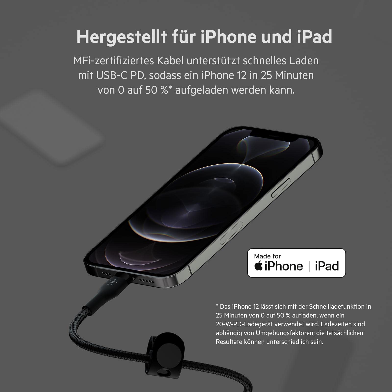 belkin-boostcharge-pro-flex-usb-c-auf-lightning-kabel-2-m-schwarz-20w image 2