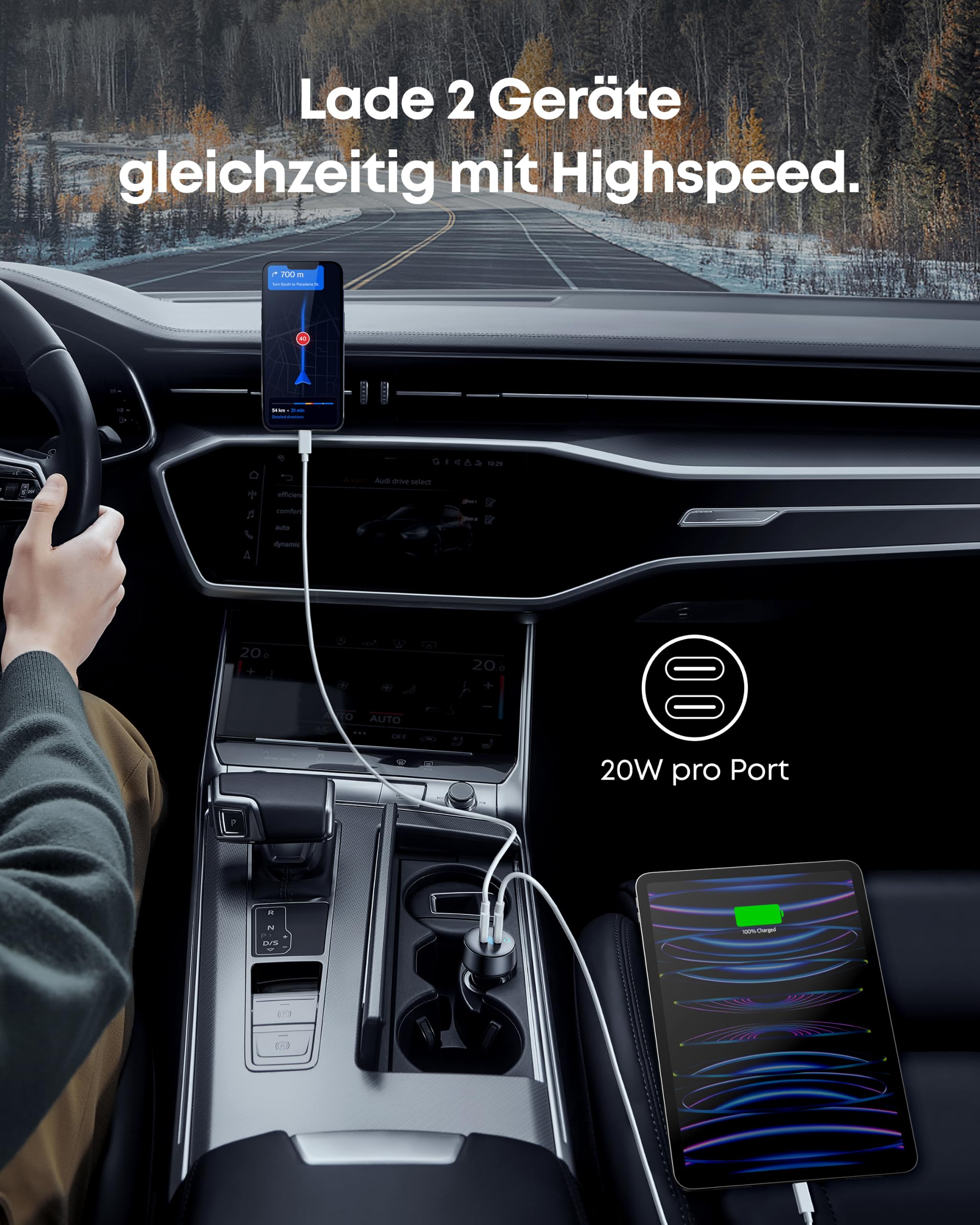 anker-powerdrive-iii-duo-usb-c-autoladeger-t-40w-poweriq-3-0-2-port-kfz-adapter image 2