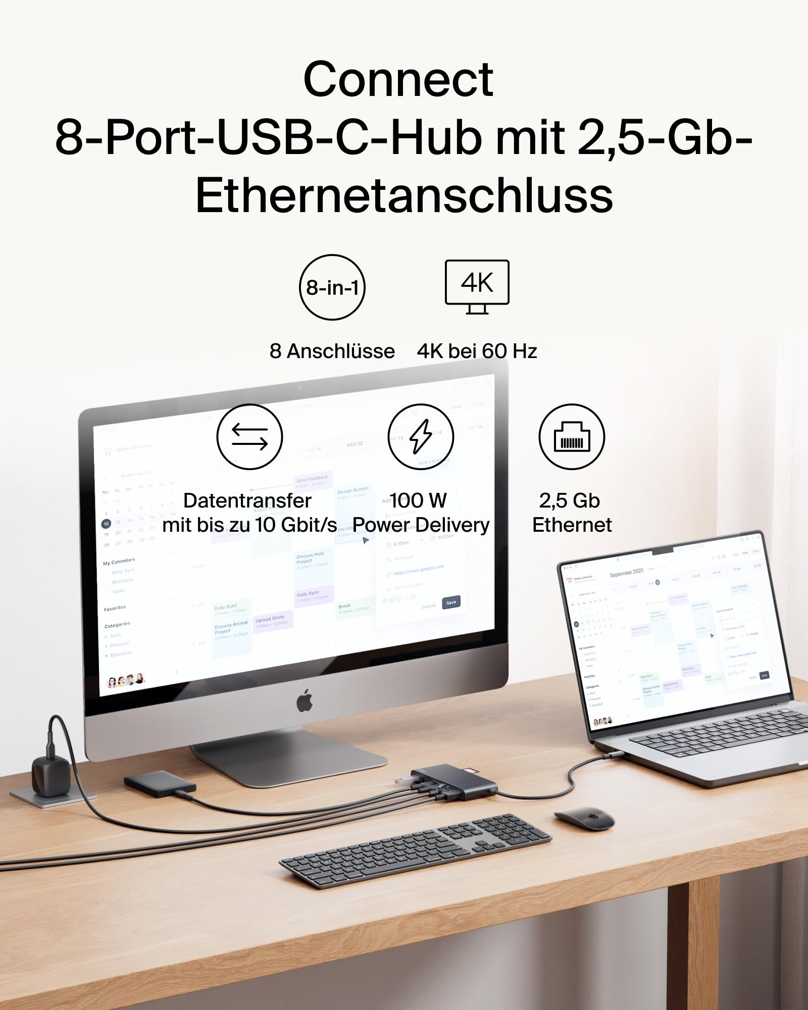 belkin-connect-8-in-1-usb-c-hub-4k-60hz-100w-pd image 2