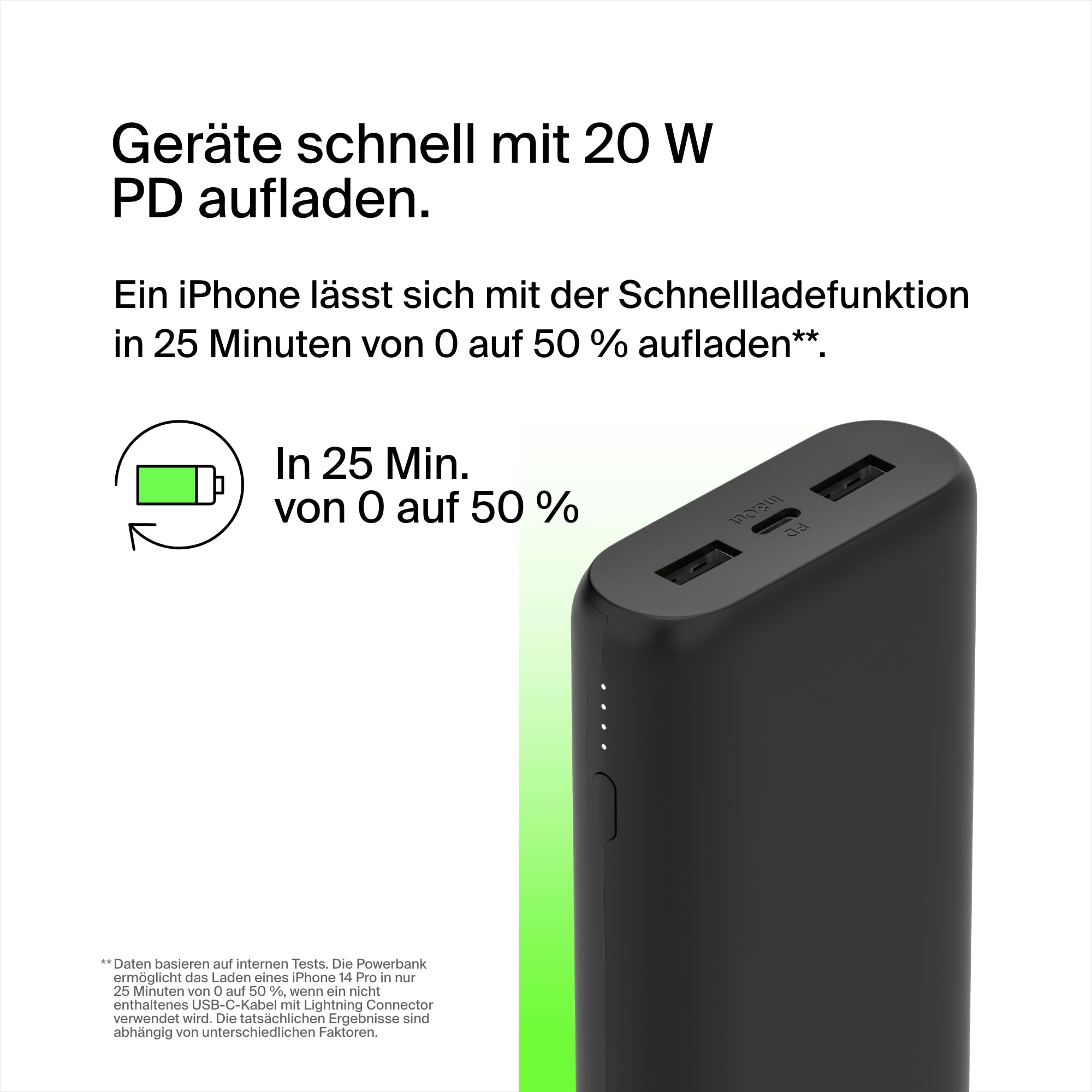 belkin-boostcharge-powerbank-20000mah-20w-pd-3-port-mit-usb-c-kabel image 2