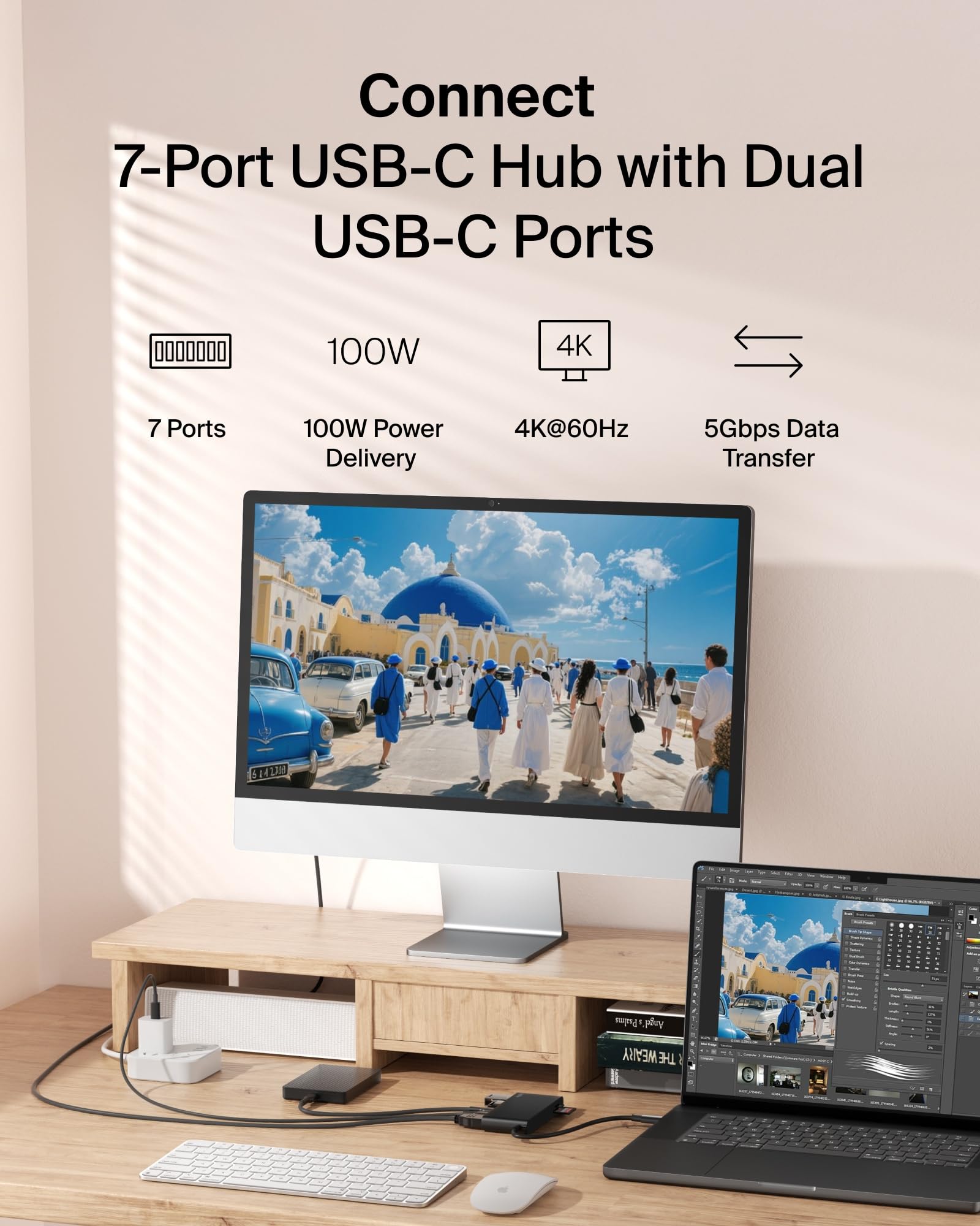 belkin-7-port-usb-c-hub-mit-4k-hdmi-60hz-100w-pd-und-sd-microsd image 2