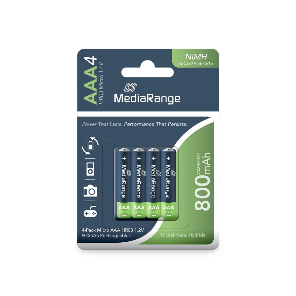 mediarange-nimh-akkus-micro-aaa-hr03-1-2v-800mah-4er-pack image 1
