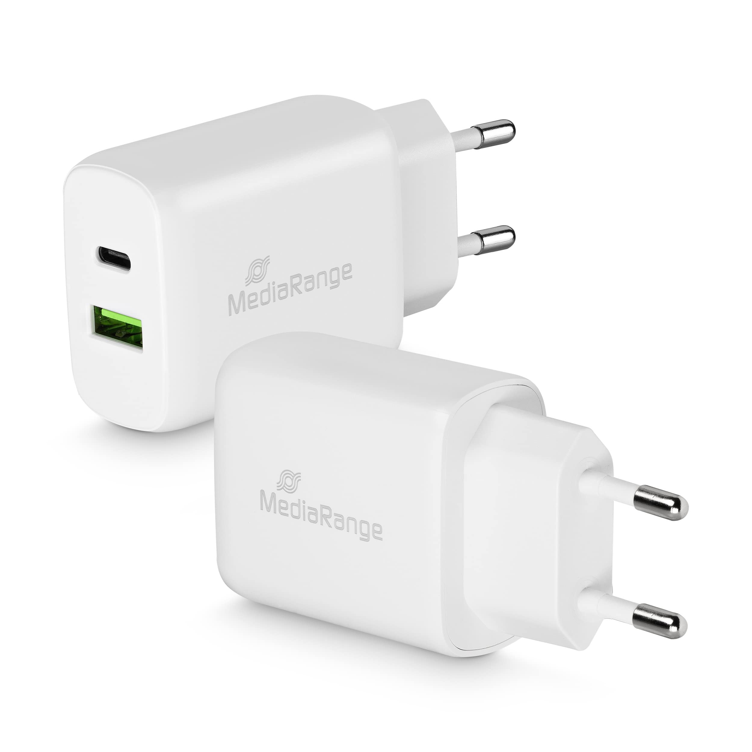 mediarange-25w-steckdosen-ladeger-t-usb-a-usb-c-wei image 1