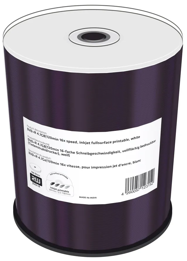 mediarange-mr414-dvd-r-4-7gb-16x-bedruckbar-100-st-ck-cakebox image 1