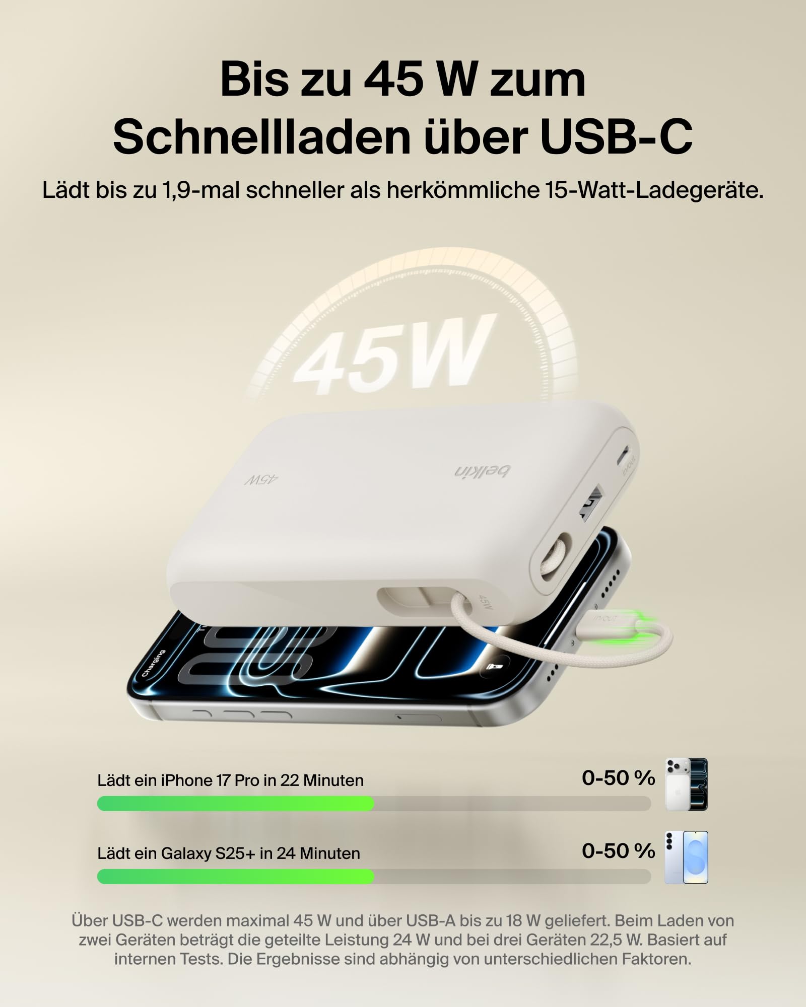 belkin-ultracharge-20000-mah-powerbank-45w-beige-mit-usb-c-kabel-display image 5