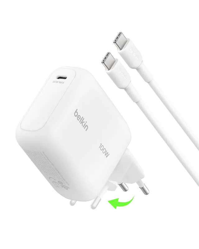 belkin-boostcharge-usb-c-gan-ladeger-t-100w-wei-mit-kabel image 1