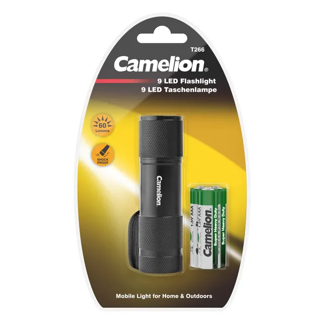 camelion-t266-9-led-taschenlampe-aluminium-schwarz-inkl-aaa image 1
