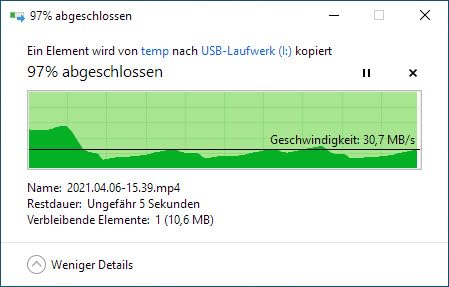 Praktisch ohne Kappe