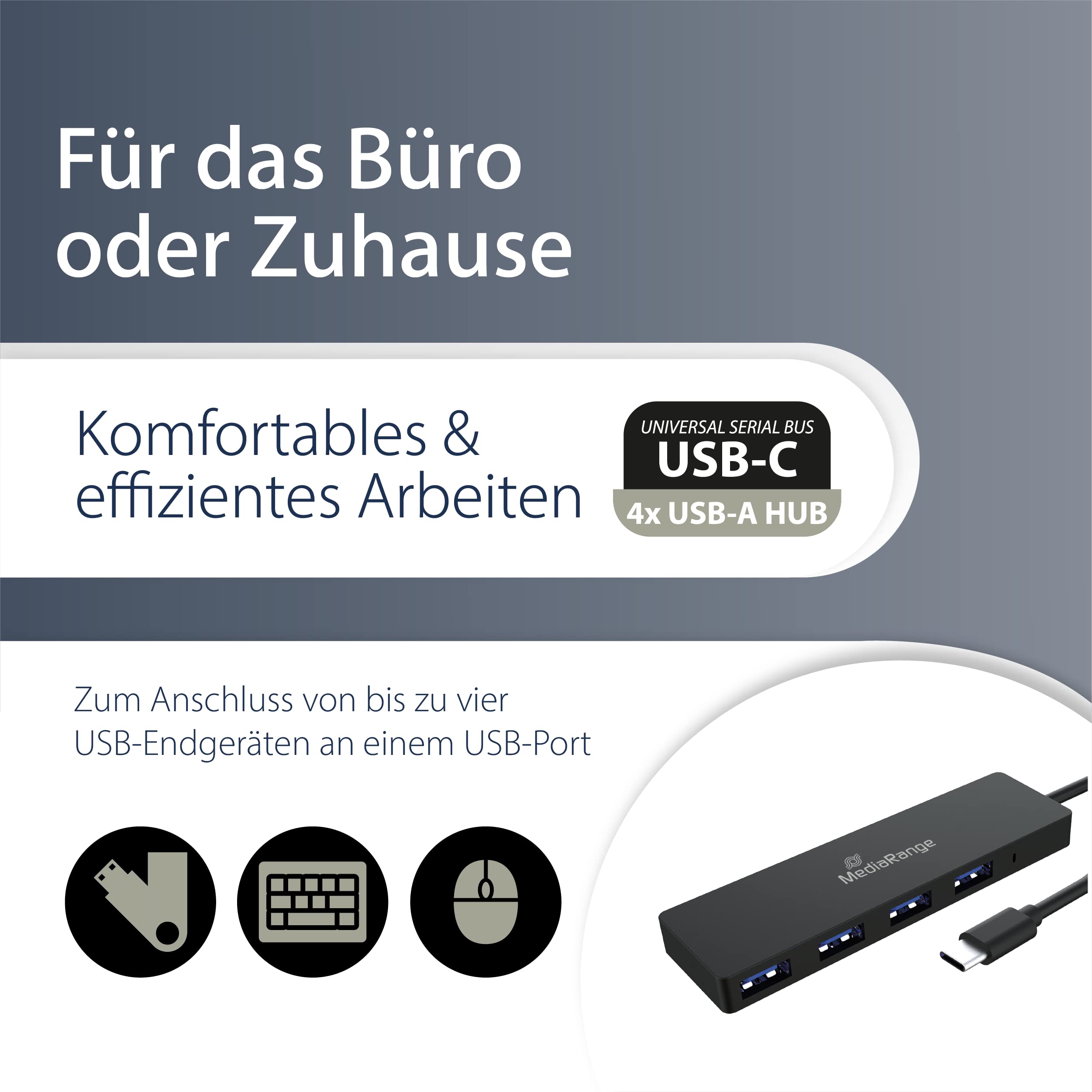 mediarange-usb-c-hub-4-ports-usb-3-0-schwarz image 3