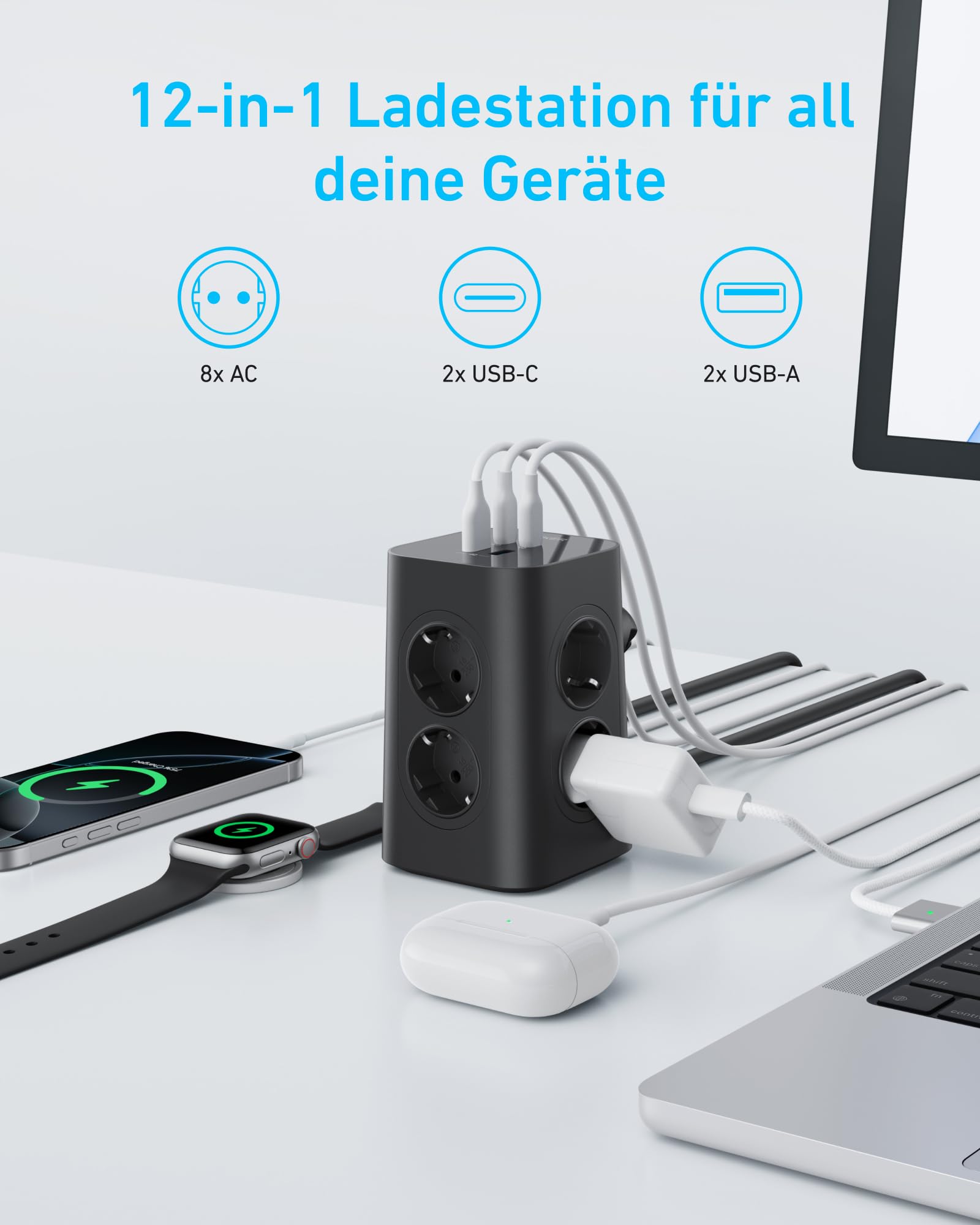 anker-mehrfachsteckdose-8-fach-mit-4-usb-20w-usb-c-2m image 3