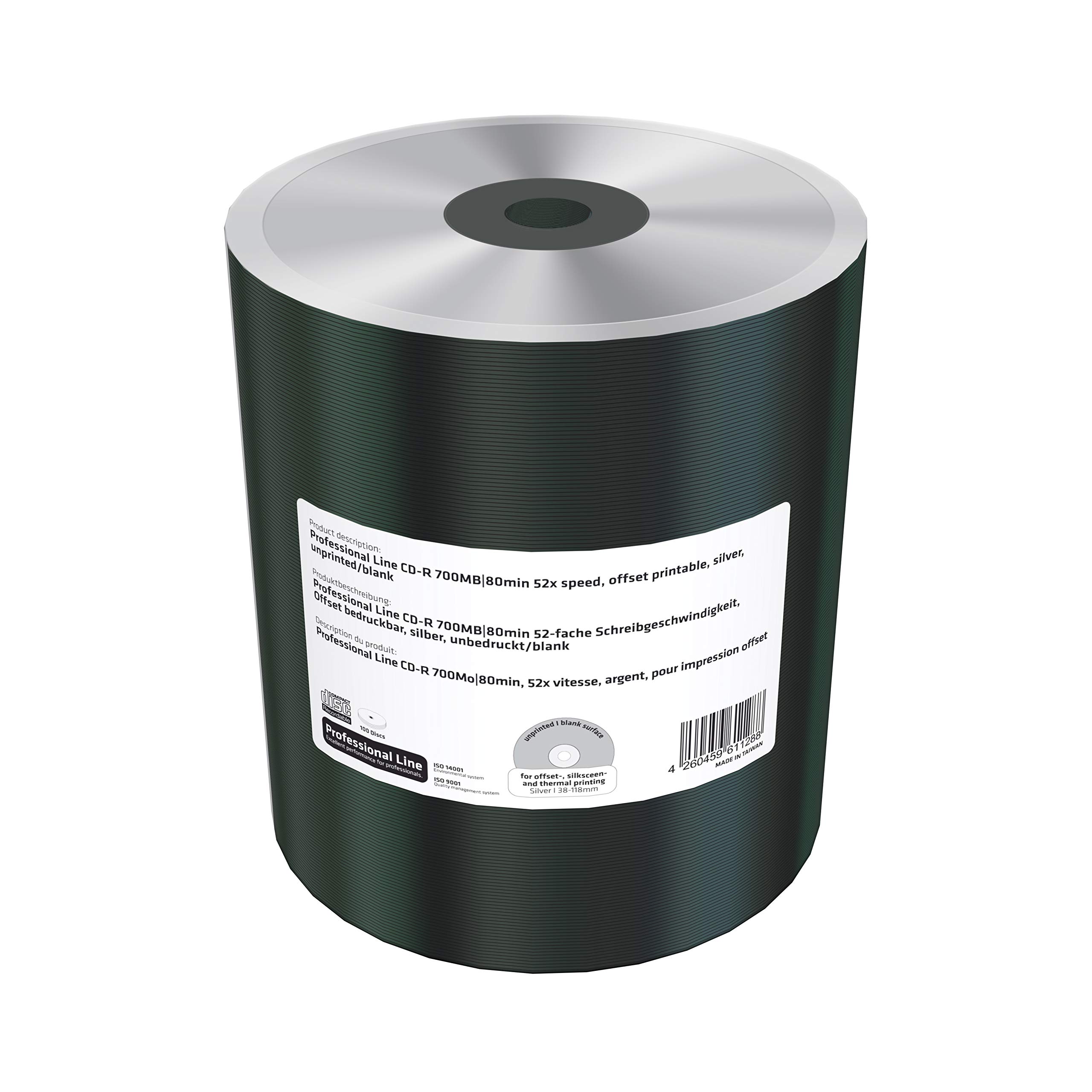 mediarange-professional-line-cd-r-700mb-80min-52x-offset-bedruckbar-silber-100er image 1