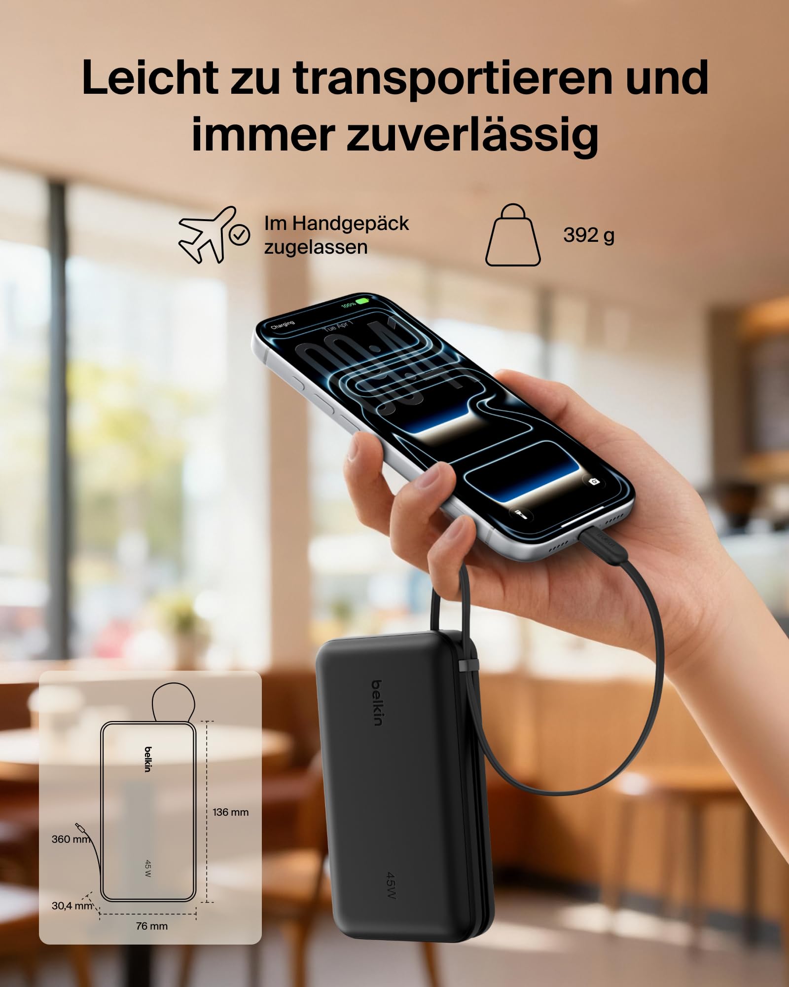 belkin-ultracharge-powerbank-20000mah-45w-usb-c-schwarz image 8