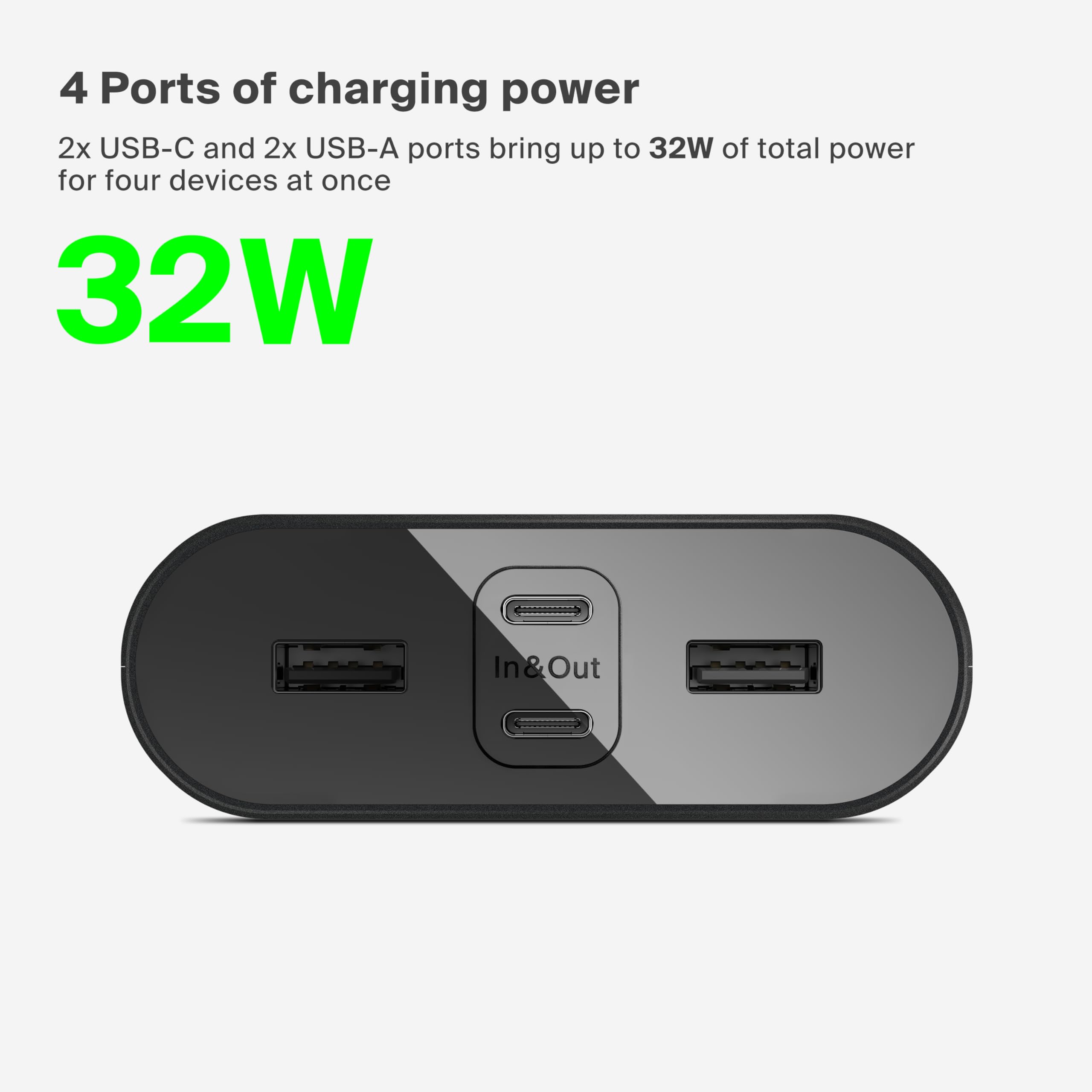 belkin-boostcharge-power-bank-26000mah-32w-4-port-2x-usb-c-2x-usb-a-schwarz image 2