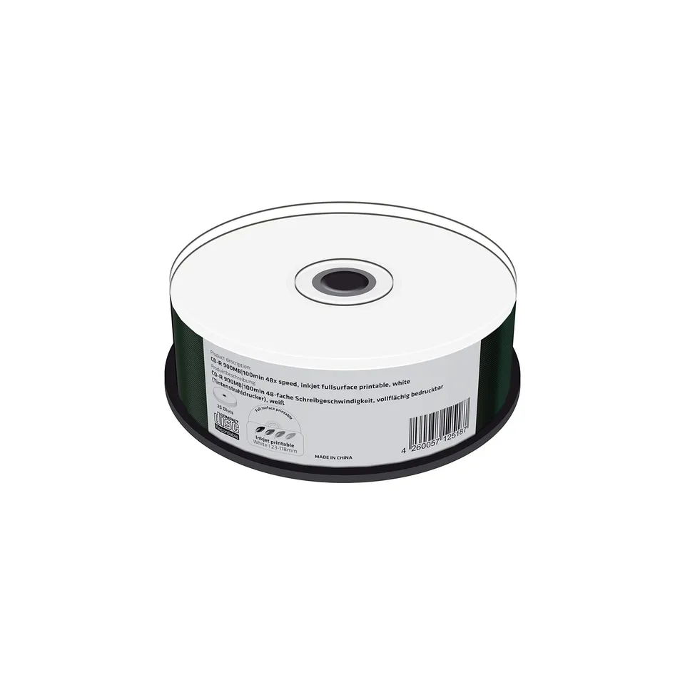 mediarange-cd-r-900mb-100-min-25er-pack-48x-inkjet-bedruckbar image 1