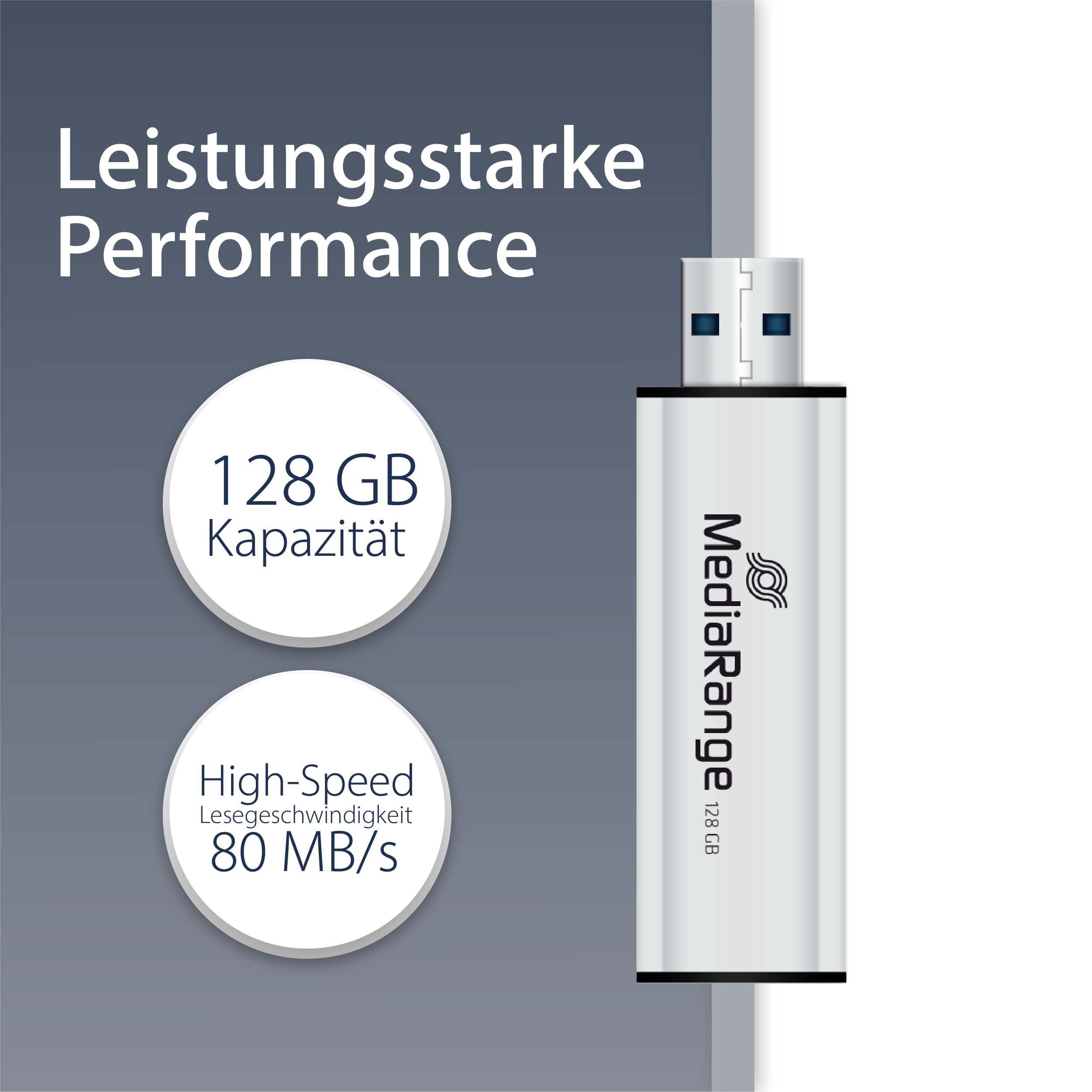 mediarange-usb-stick-128gb-usb-3-2-gen-1-silber-mit-schiebemechanismus image 2