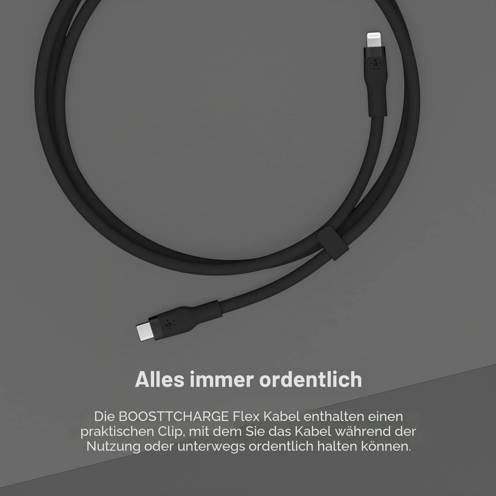 belkin-boostcharge-flex-silikon-usb-c-auf-lightning-kabel-3-m-20w-mfi-schwarz image 5