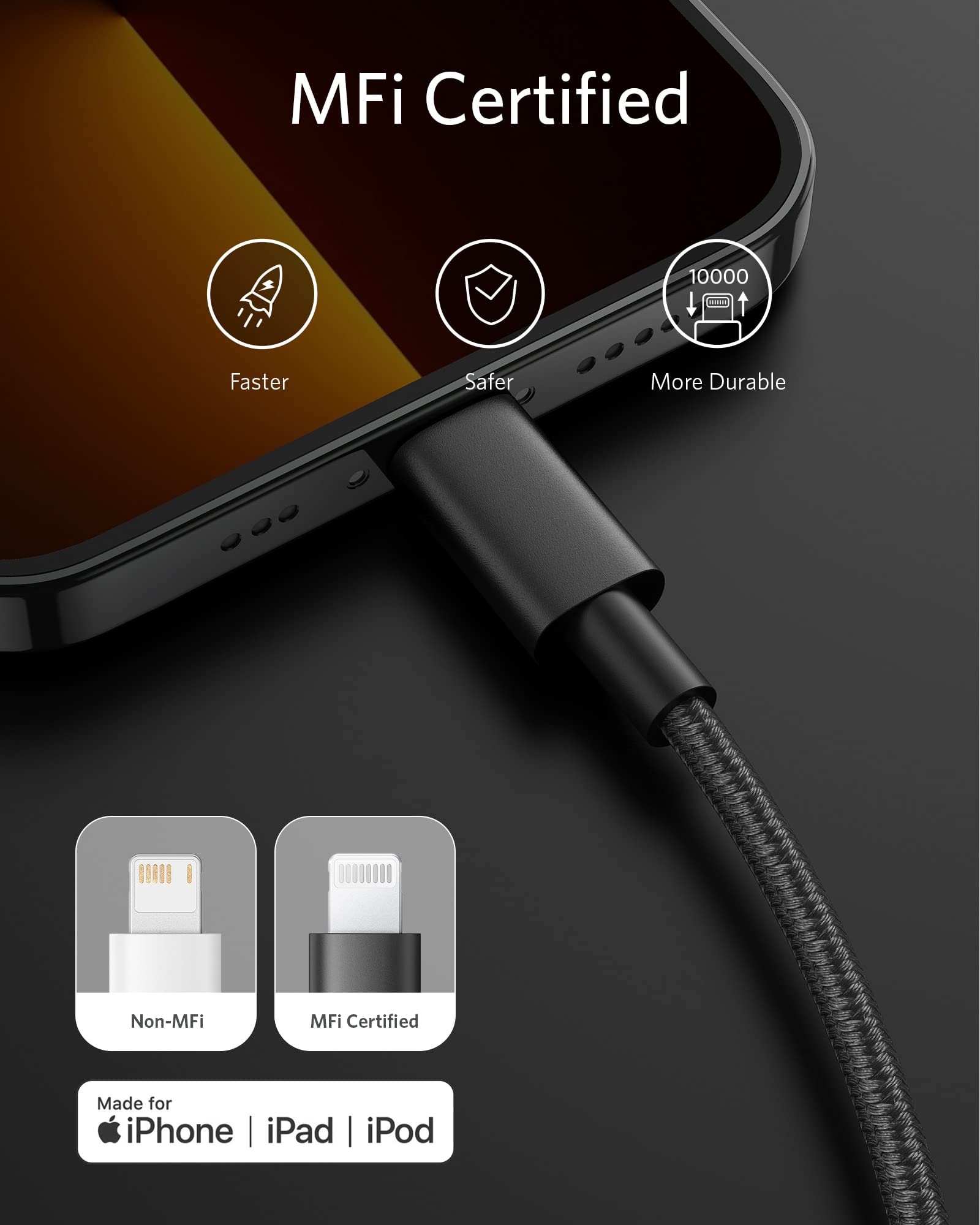 anker-331-usb-c-auf-lightning-kabel-3-m-nylon-mfi-schwarz image 4