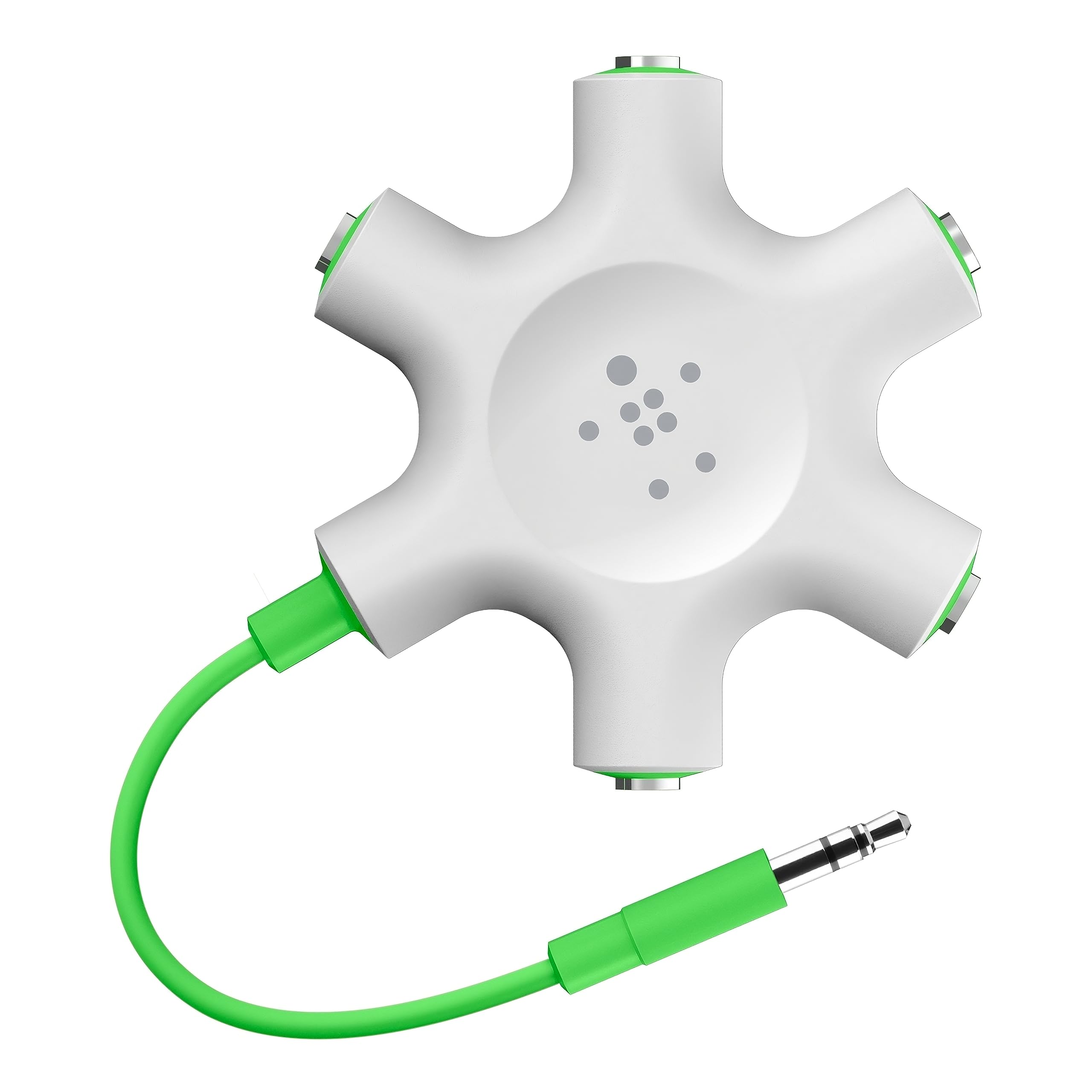 belkin-rockstar-f8z274bt-5-fach-kopfh-rer-splitter-3-5-mm-gr-n-wei image 1
