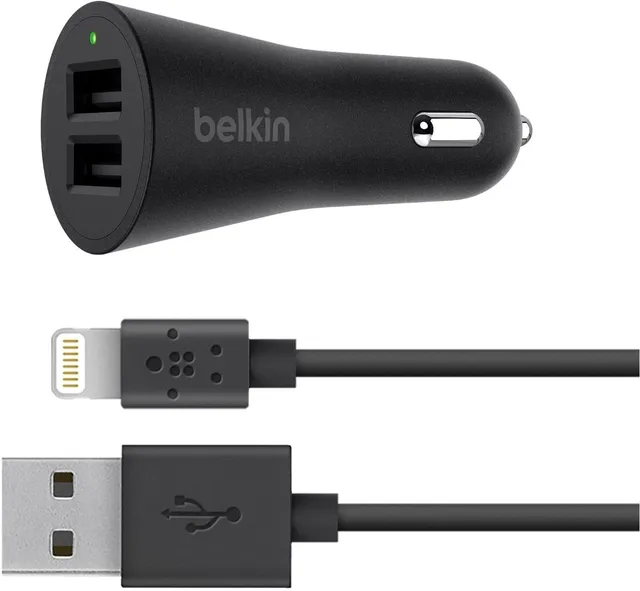 belkin-boost-up-4-8a-kfz-ladeger-t-2-port-usb-a-24w-mit-lightning-kabel-1-2m-sch image 1