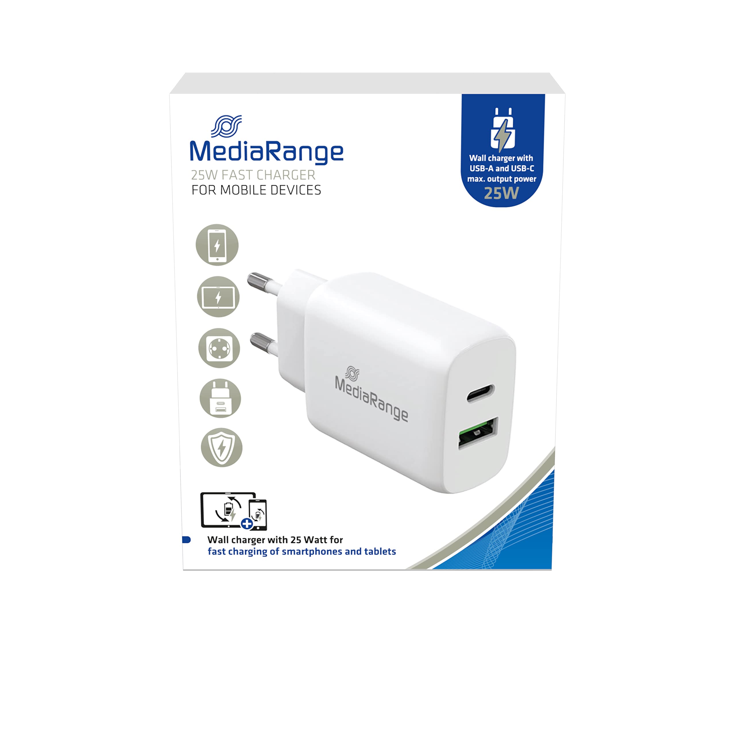 mediarange-25w-steckdosen-ladeger-t-usb-a-usb-c-wei image 7