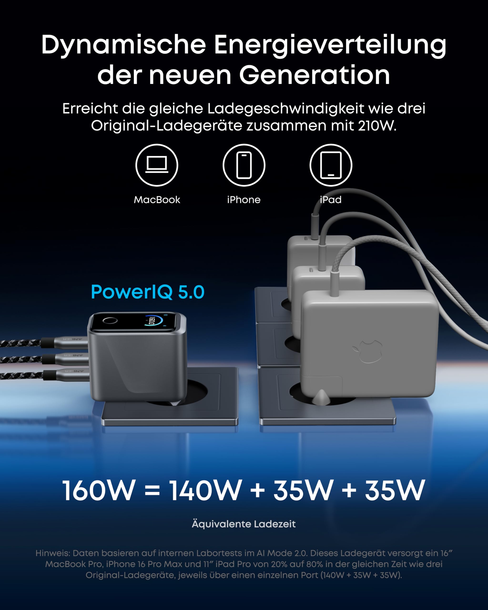 anker-prime-160w-gan-usb-c-ladeger-t-3-port-mit-smart-display image 3