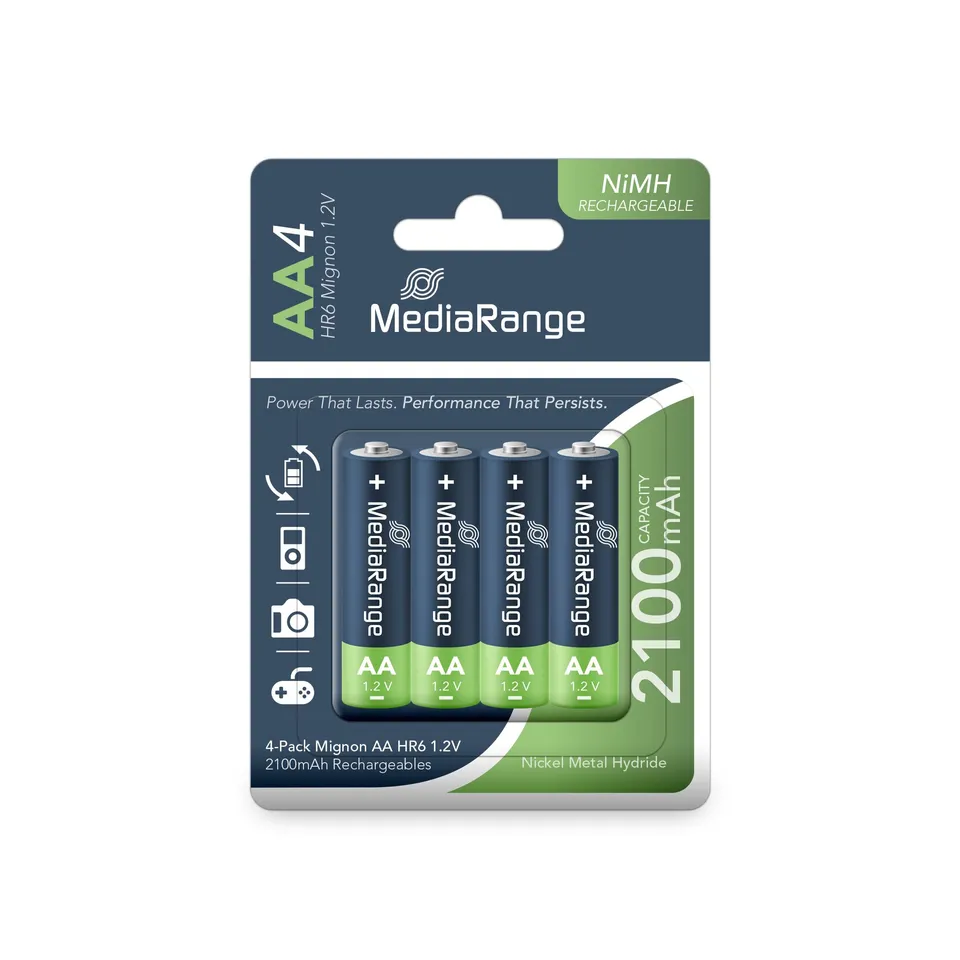 mediarange-nimh-akkus-mignon-aa-hr6-1-2v-2100mah-4er-pack image 1