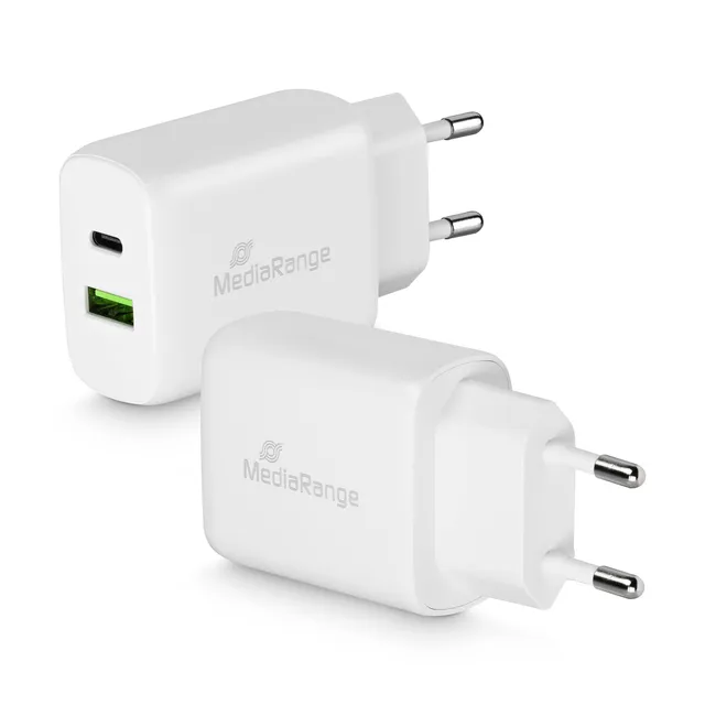 mediarange-25w-steckdosen-ladeger-t-usb-a-usb-c-wei image 1