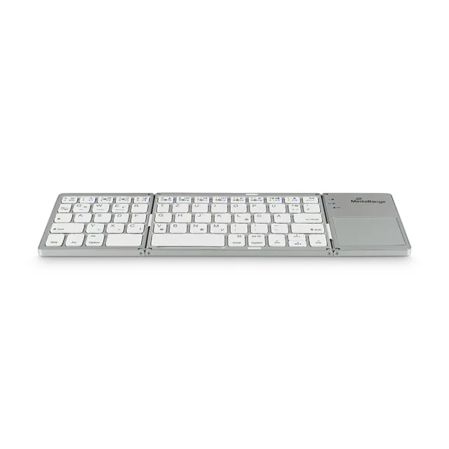 mediarange-funk-tastatur-qwertz-de-at-63-tasten-mit-touchpad-silber-faltbar image 1
