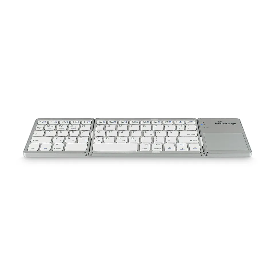 mediarange-funk-tastatur-qwertz-de-at-63-tasten-mit-touchpad-silber-faltbar image 1