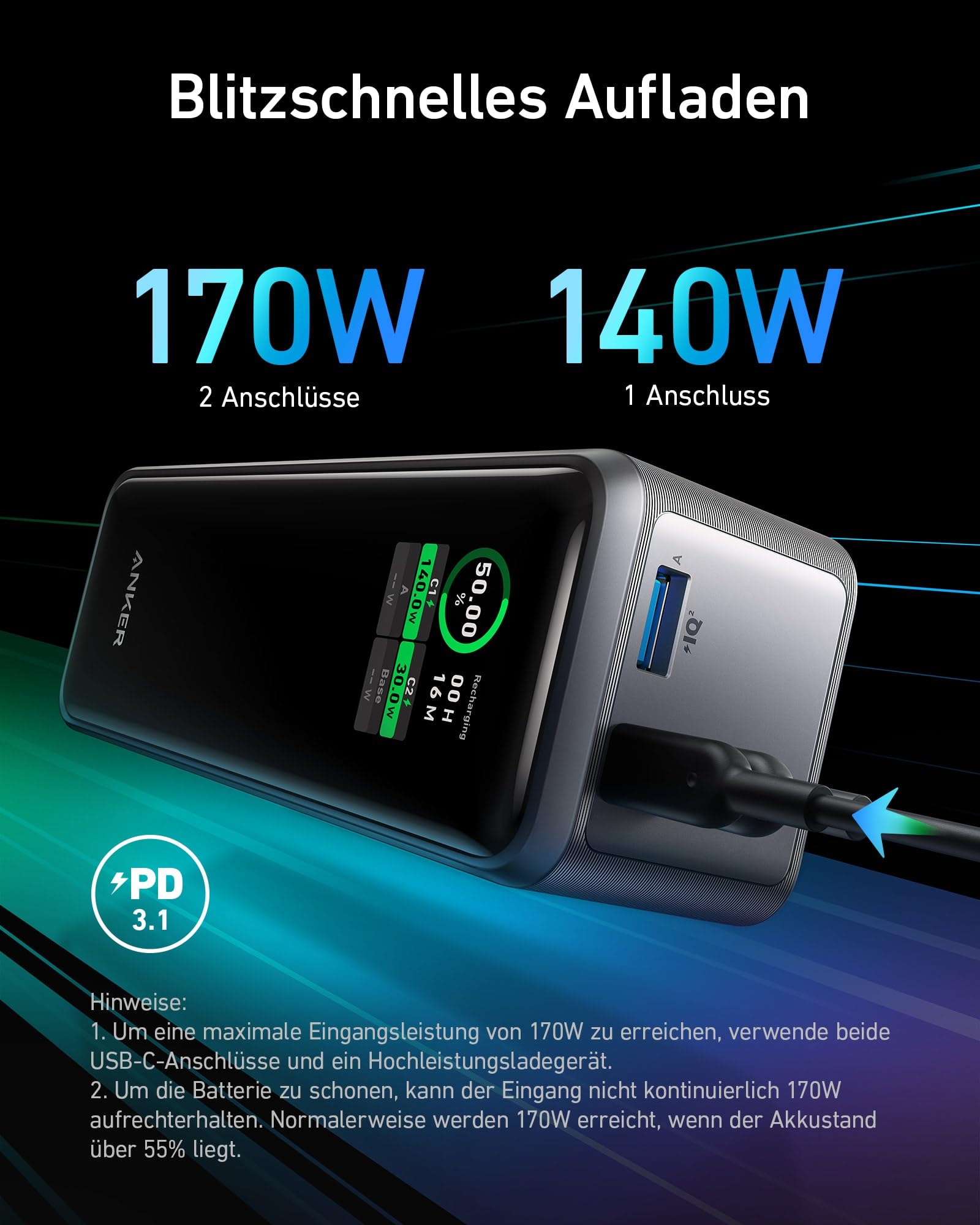 anker-prime-power-bank-27-650mah-250w-3-port-mit-app image 5