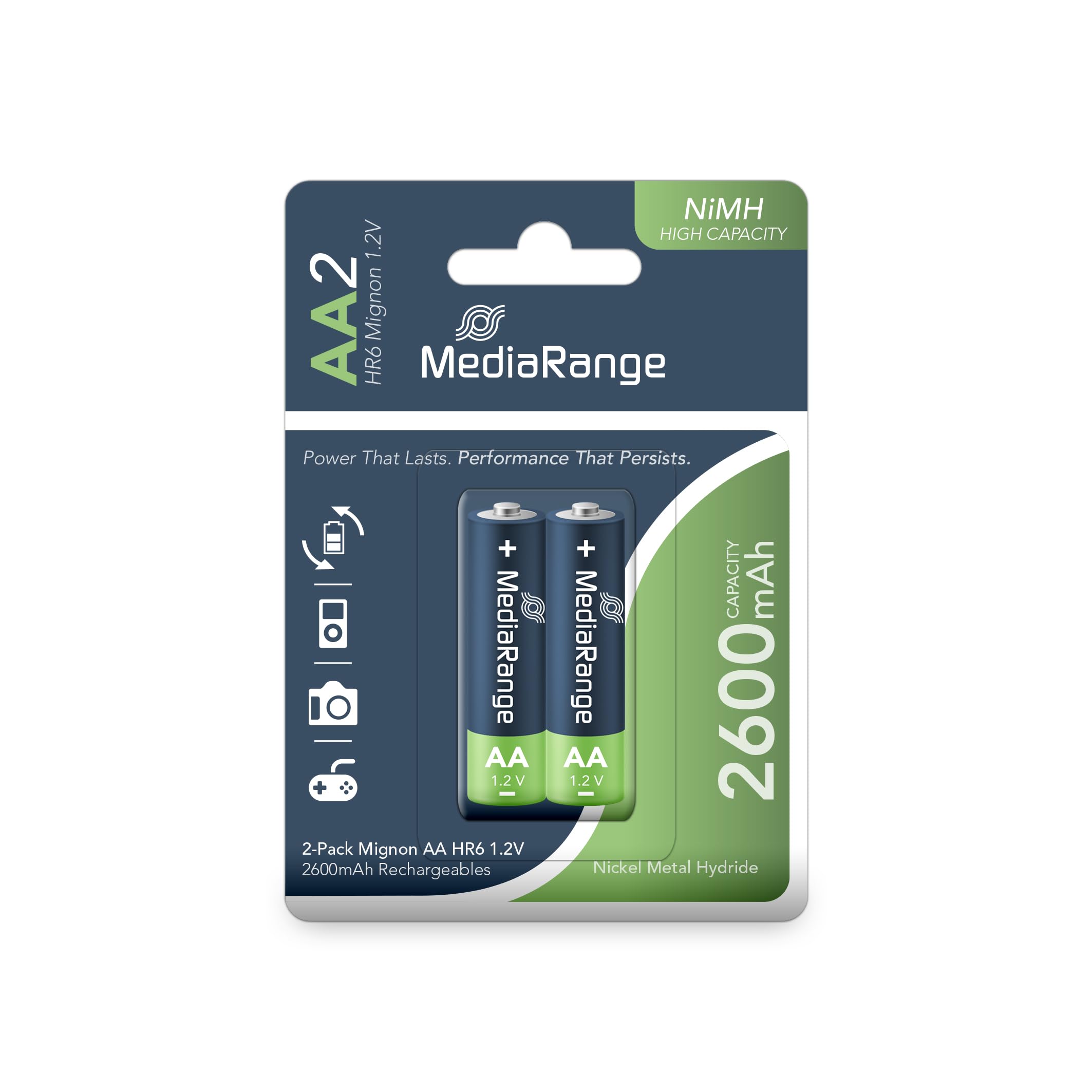 mediarange-nimh-akkus-mignon-aa-hr6-1-2v-2600mah-2er-pack image 1