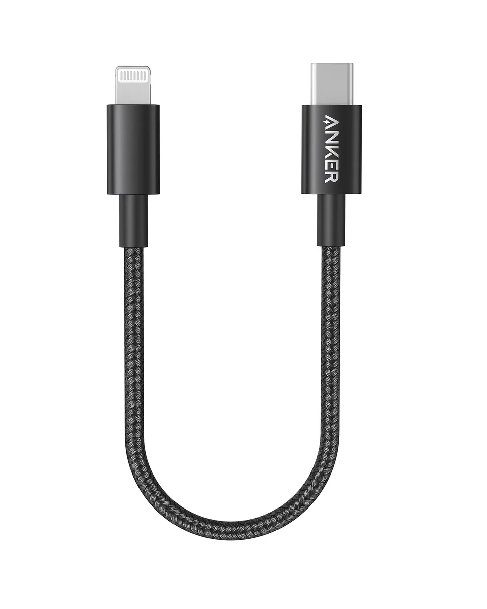 anker-331-usb-c-auf-lightning-kabel-30-cm-mfi-nylon-schwarz image 1