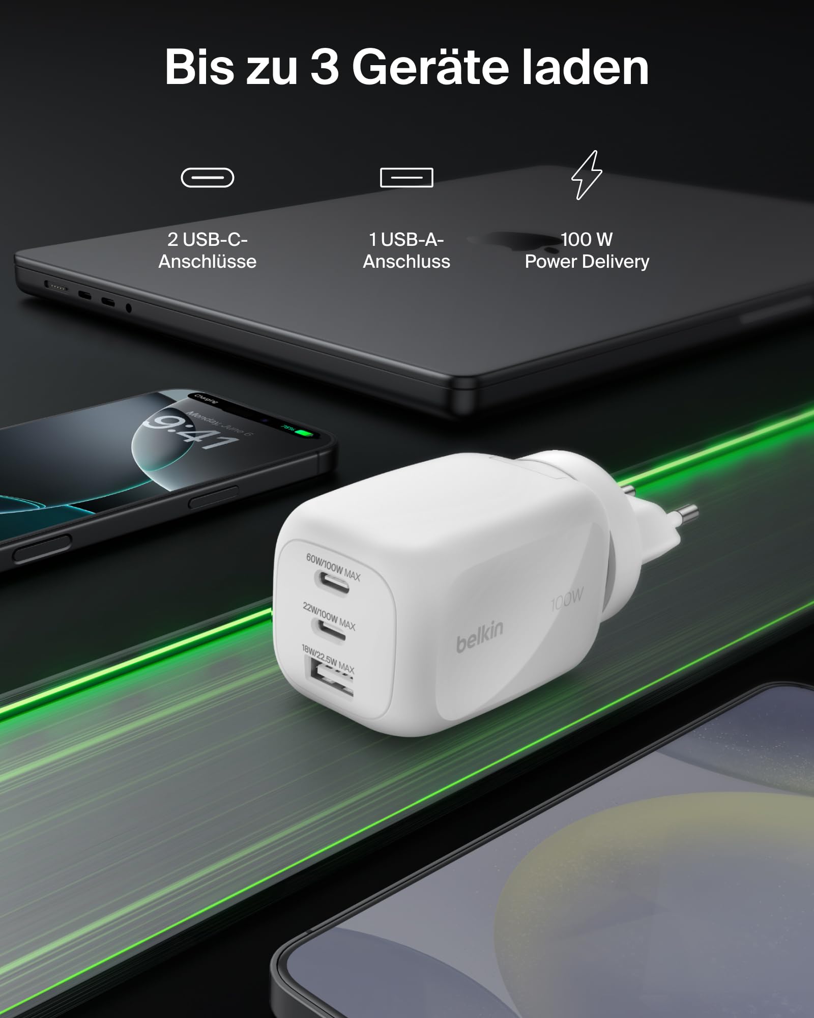 belkin-100w-gan-usb-c-ladeger-t-3-port-mit-reisestecker-wei image 2