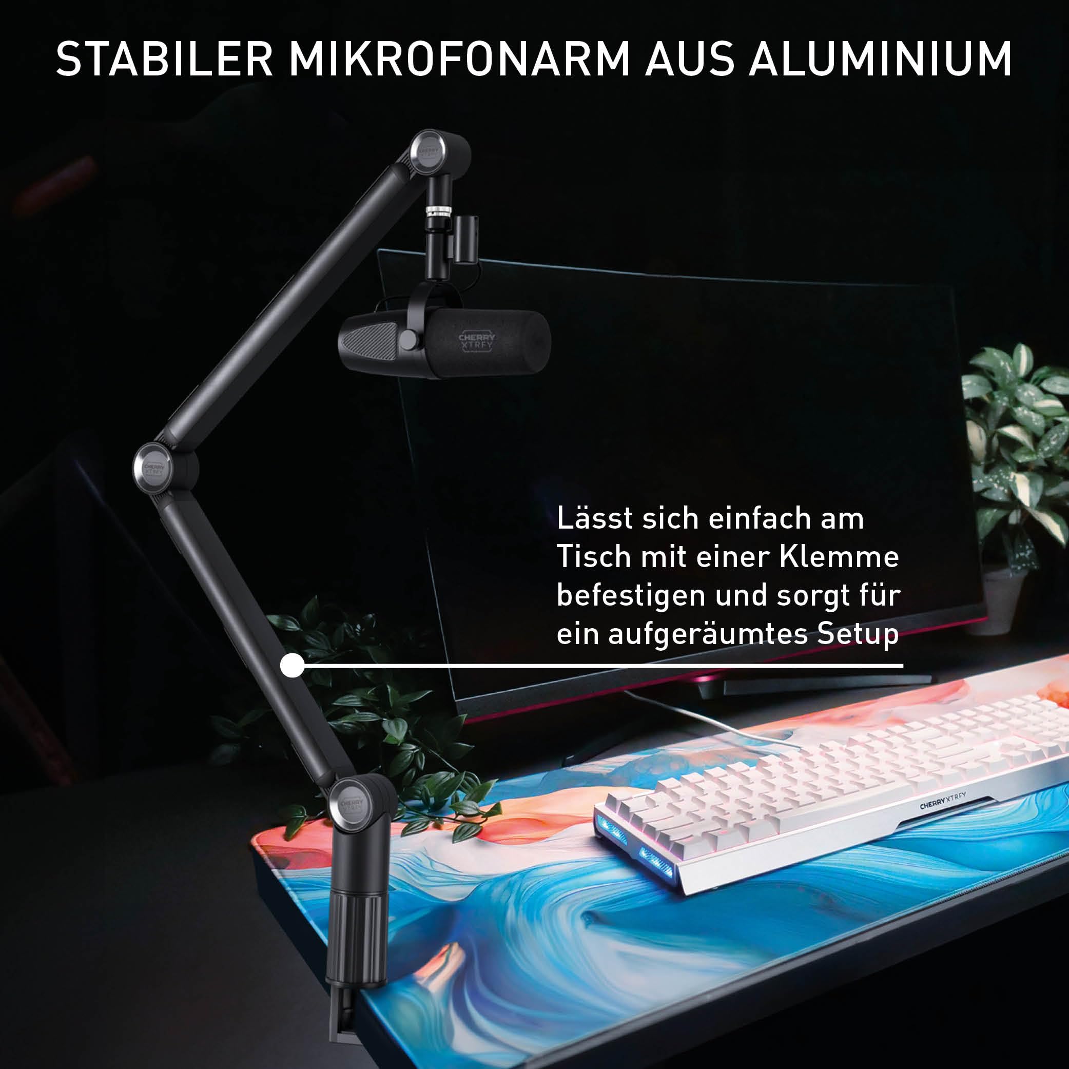 cherry-xtrfy-ngale-boom-arm-mikrofonarm-aluminium-schwarz image 2