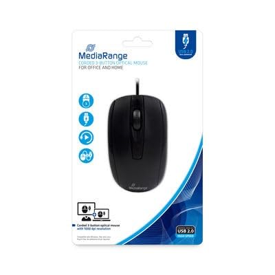 mediarange-usb-maus-3-tasten-1000-dpi-symmetrisch-schwarz image 3