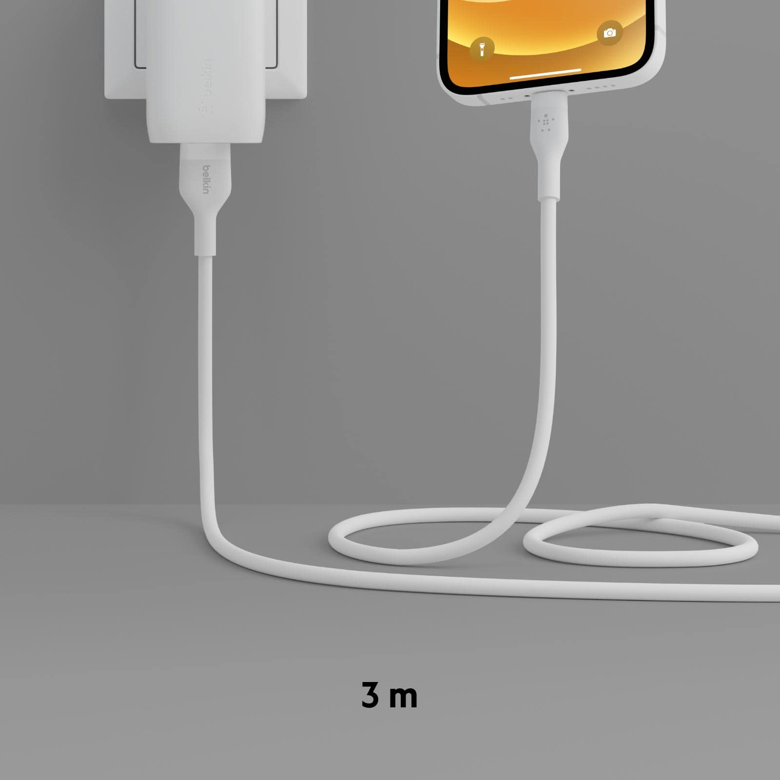 belkin-boostcharge-flex-silikon-usb-a-lightning-kabel-3m-wei image 6