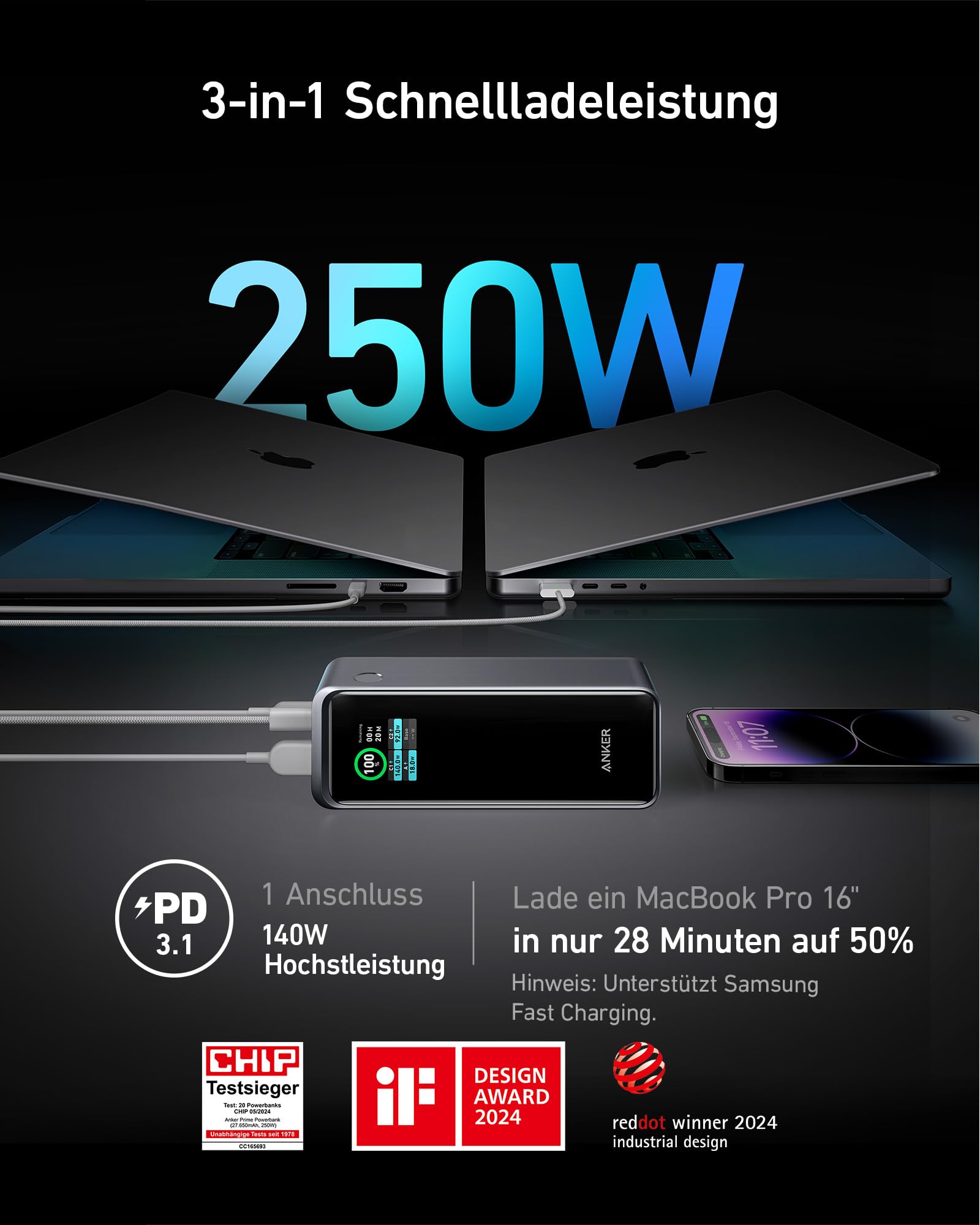 anker-prime-power-bank-27-650mah-250w-3-port-mit-app image 2