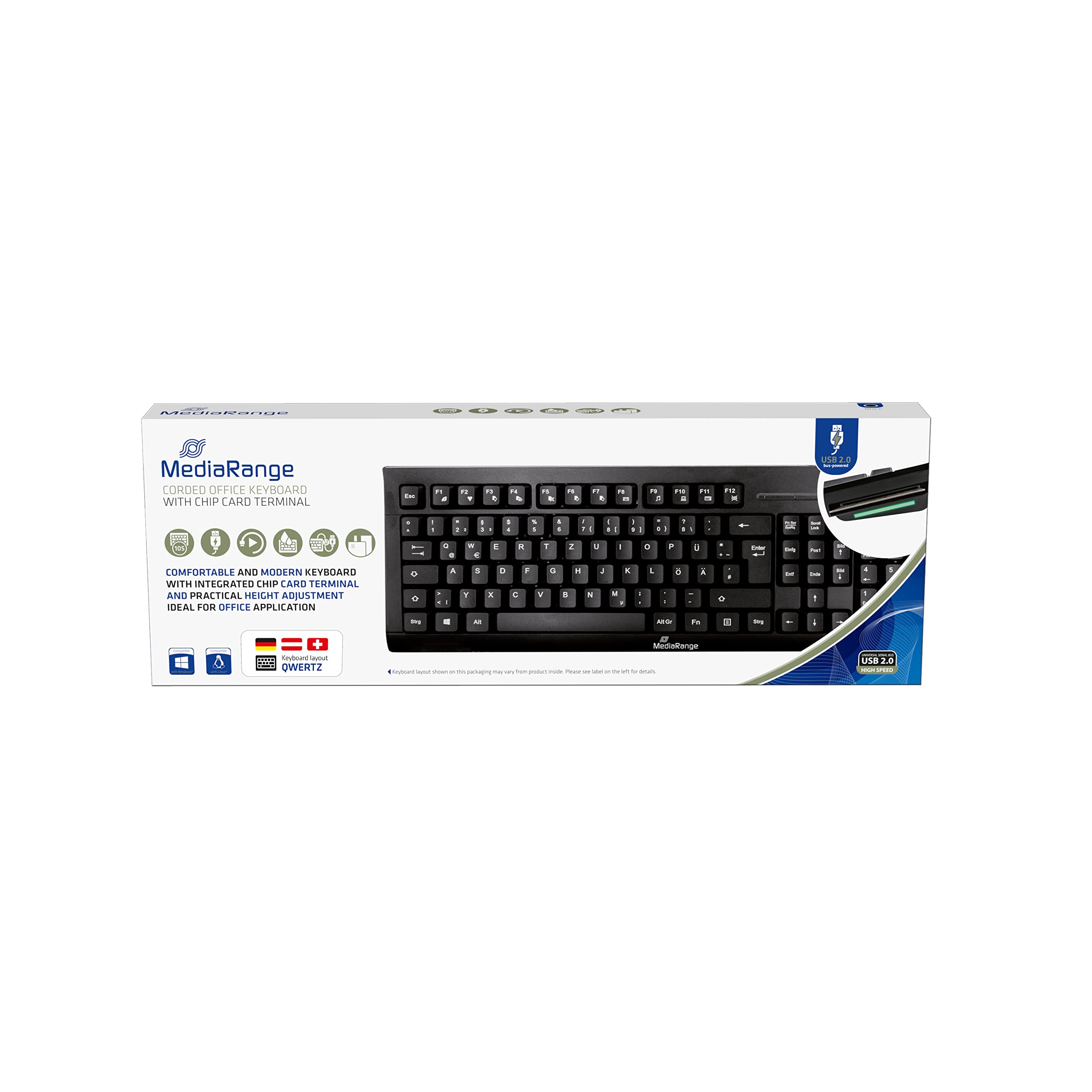 mediarange-kabel-tastatur-qwertz-mit-chip-kartenleser-schwarz image 7
