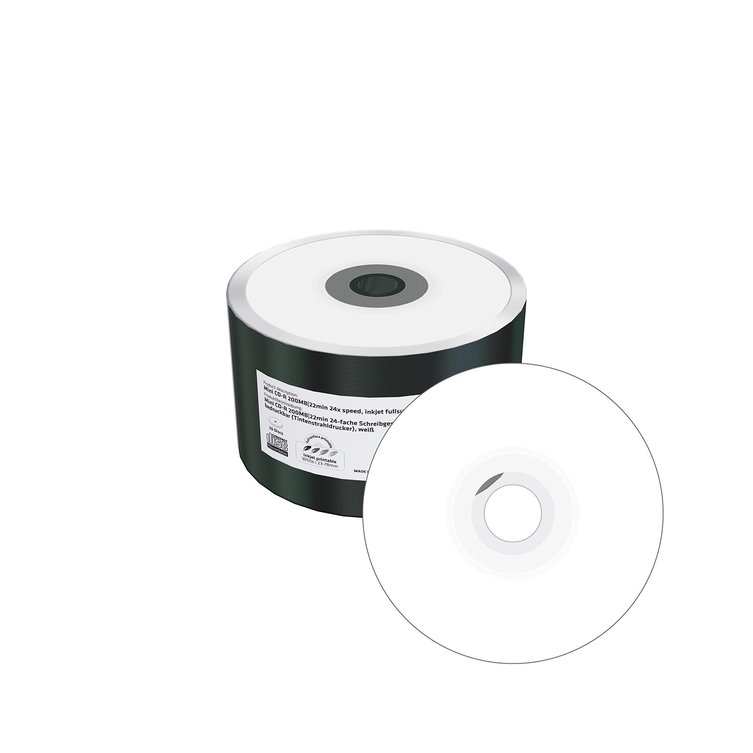 mediarange-mini-cd-r-80mm-200mb-50er-pack-inkjet-bedruckbar image 2