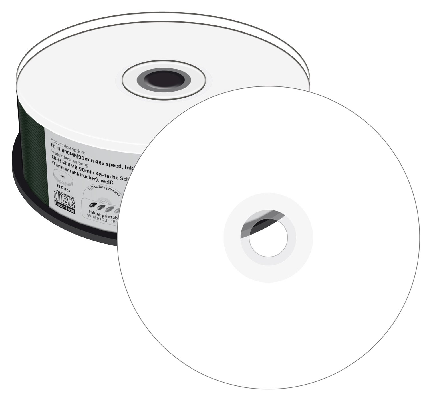 mediarange-cd-r-800mb-90min-48x-bedruckbar-25er-cakebox image 3