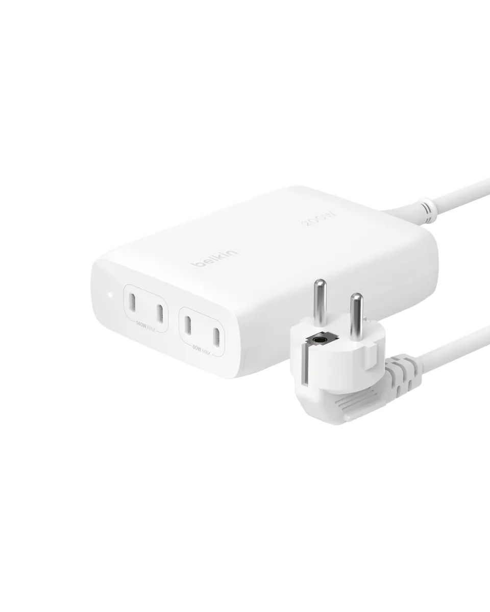 belkin-boostcharge-pro-4-port-usb-c-gan-ladeger-t-200w-pd-3-1-mit-1-5-m-kabel image 1