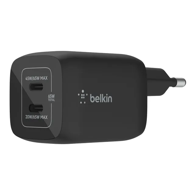 belkin-65-w-usb-c-ladeger-t-mit-2-ports-gan-pd-3-0-schwarz image 1
