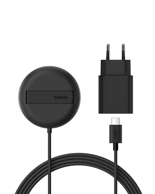 belkin-boostcharge-pro-qi2-magnet-ladestation-15w-mit-st-nder-und-netzteil-schwa image 1